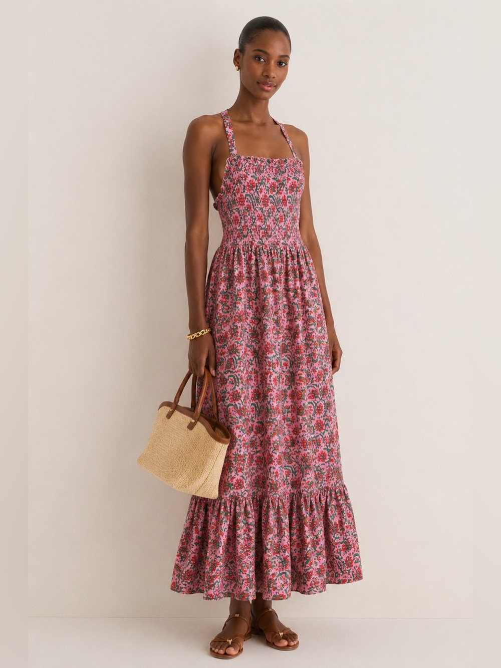 New Pink City Prints Elsie Dress in Pink Jungle - size xsmall